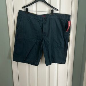 Navy flat front shorts